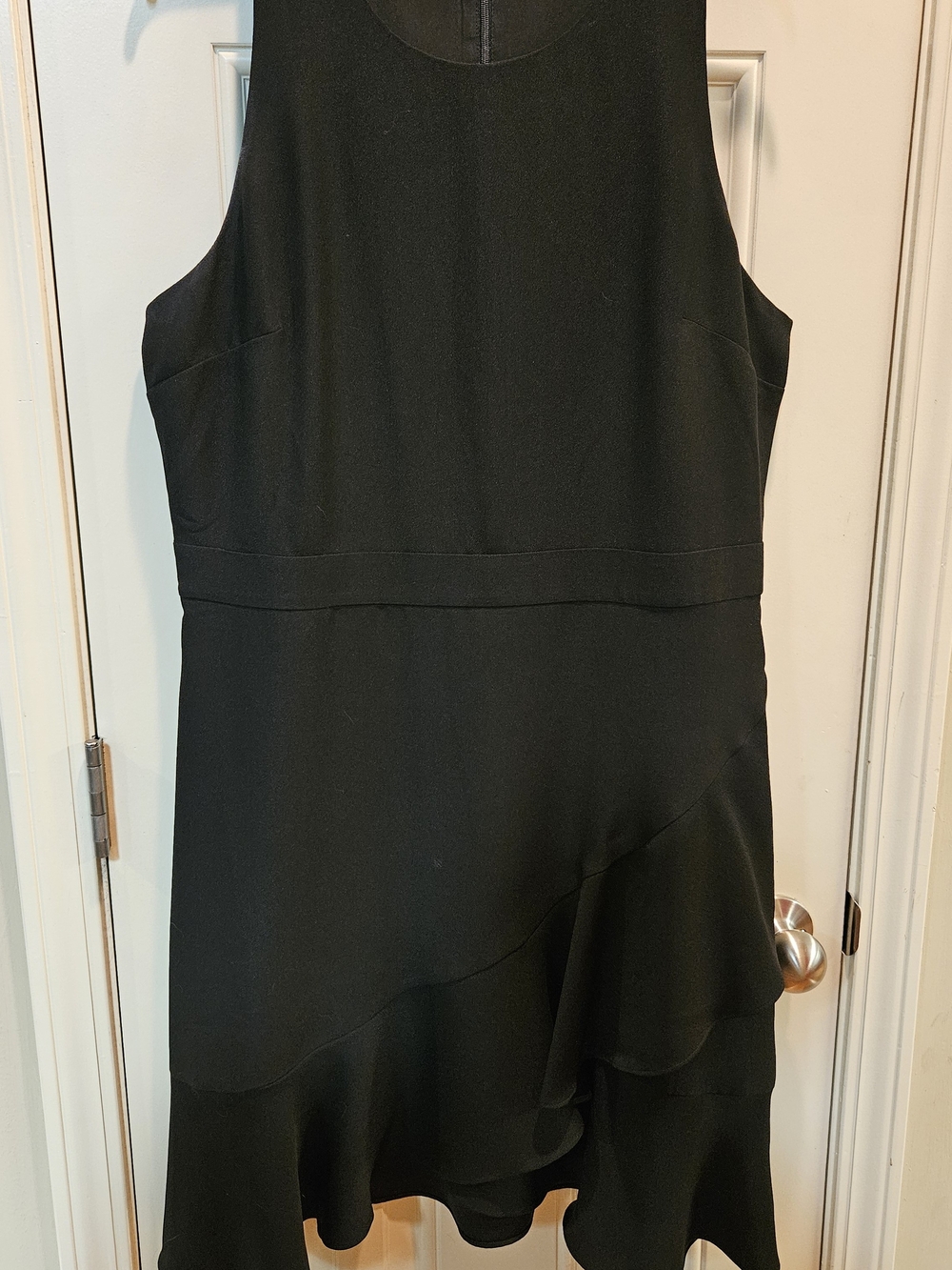 Banana Republic Black Sleeveless Asymmetrical Ruffle Dress